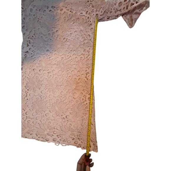 Nanette Lepore Women's size 2 Pink Dress Eyelet Lace Embroidered Lined Cocktail - Picture 12 of 14